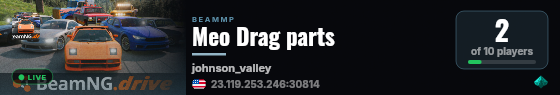 Meo Drag parts live status badge