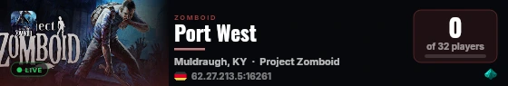 Port West live status badge