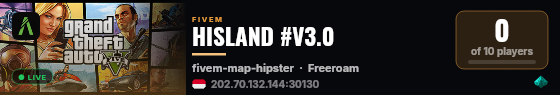 HISLAND #V3.0 live status badge
