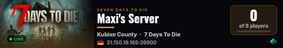 Maxi's Server live status badge