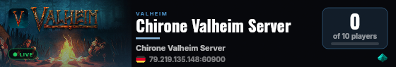 Chirone Valheim Server live status badge