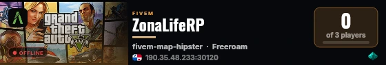 ZonaLifeRP live status badge