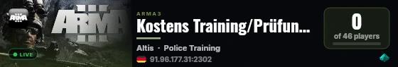 Kostens Training/Prüfungs Server | Polizei #1 live status badge