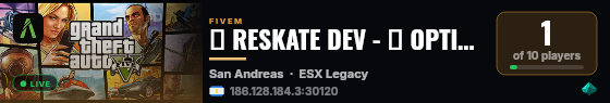 🚀 RESKATE DEV - 💨 OPTIMIZACION UNICA - 💯 HIGH FPS - 💫 HOSTING ARGENTINO - 🐌 PING LOW live status badge