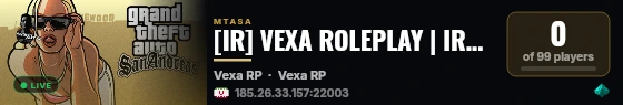 [IR] VEXA ROLEPLAY | IRAN | Hajm Server: 700 MB live status badge