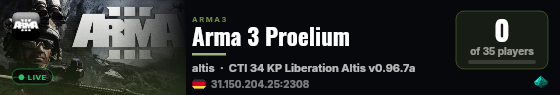 Arma 3 Proelium live status badge
