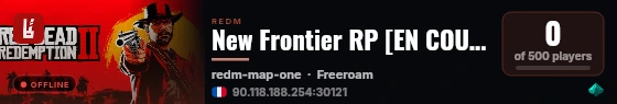 New Frontier RP [EN COURS DE DEVELOPPEMENT] live status badge