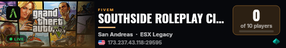 SOUTHSIDE ROLEPLAY CIV and ERS live status badge
