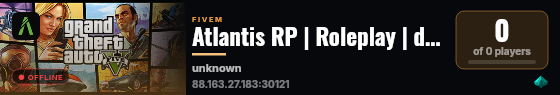 Atlantis RP | Roleplay | discord.gg/atlantisrp live status badge