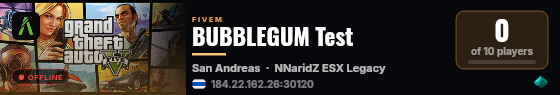 BUBBLEGUM Test live status badge