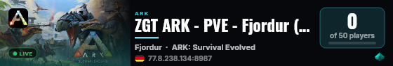 ZGT ARK - PVE - Fjordur (EU) - (v361.7) live status badge