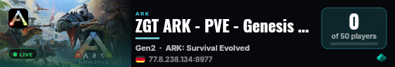 ZGT ARK - PVE - Genesis II (EU) - (v361.7) live status badge