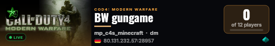 BW gungame live status badge
