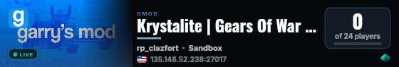 New Gmod Server live status badge