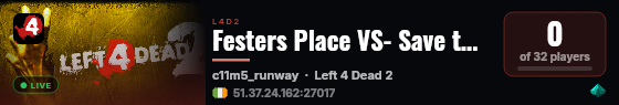 Festers Place VS- Save the Doggo live status badge
