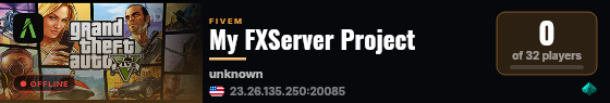 My FXServer Project live status badge