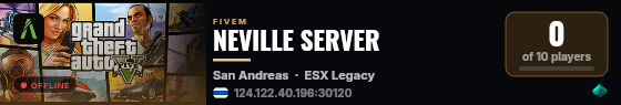 NEVILLE SERVER live status badge