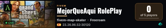 MejorQueAqui RolePlay live status badge