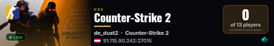 Counter-Strike 2 live status badge