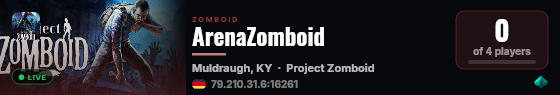 ArenaZomboid live status badge