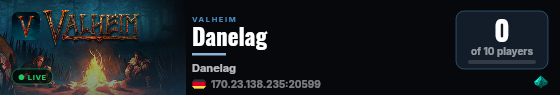 Danelag live status badge