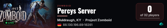 Percys Server live status badge