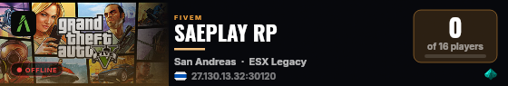 SAEPLAY RP live status badge