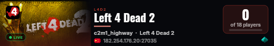 Left 4 Dead 2 live status badge