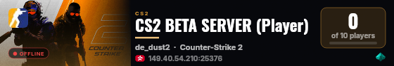 CS2 BETA SERVER (Player) live status badge