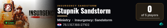 Stupnik Sandstorm live status badge