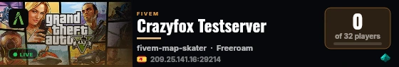 Crazyfox Testserver live status badge