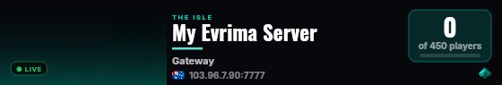 My Evrima Server live status badge