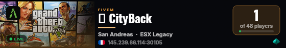 ⚡ CityBack | RP FR  live status badge