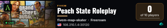 Peach State Roleplay live status badge