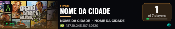 NOME DA CIDADE live status badge