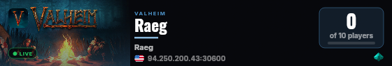 Raeg live status badge