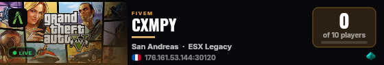 CXMPY live status badge