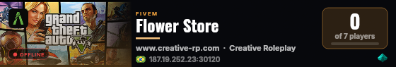 Flower Store live status badge
