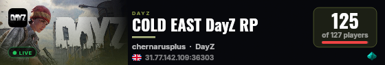 COLD EAST DayZ RP live status badge