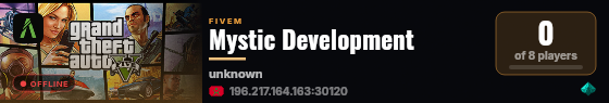 Mystic Development live status badge