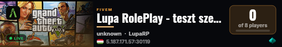 Lupa RolePlay - teszt szerver live status badge
