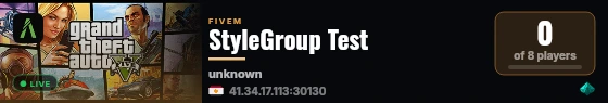 StyleGroup Test live status badge