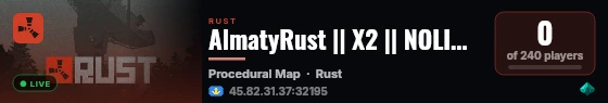 AlmatyRust || X2 || NOLIMIT live status badge