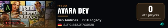 AVARA DEV live status badge