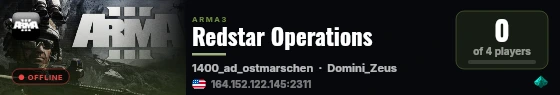 Redstar Operations live status badge