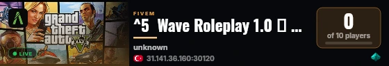 ^5  Wave Roleplay 1.0 ● discord.gg/wavev 06.11.25 live status badge