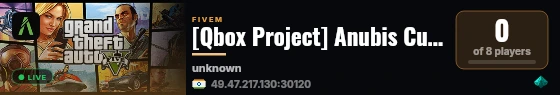 [Qbox Project] Anubis Customs live status badge