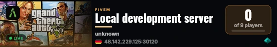 Local development server live status badge