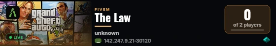 The Law live status badge