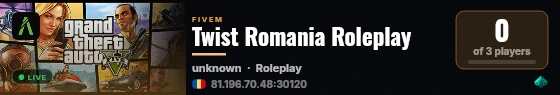 Twist Romania Roleplay live status badge